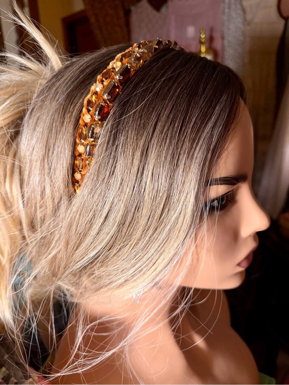 Anthropologie Velvet & Gemstone Headbands ~ Set of 2 ~